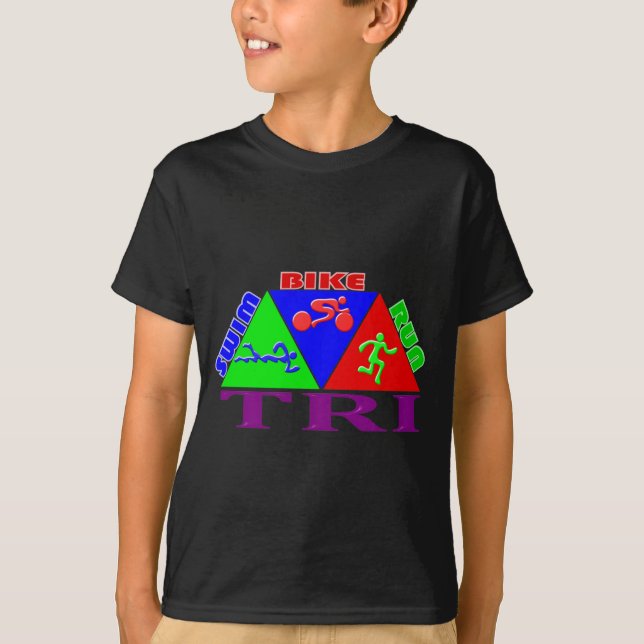 TRI design för PYRAMID för springa för T Shirt (Framsida)