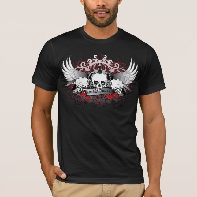 tri döskallar med ro t-shirt (Framsida)