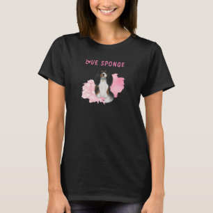 Tri Färg Cavalier Kung Charles Kärlek Sponge T Shirt