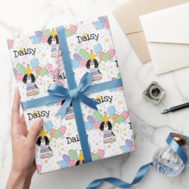 Tri Färg Cavalier Kung Charles Spain Birthday Presentpapper