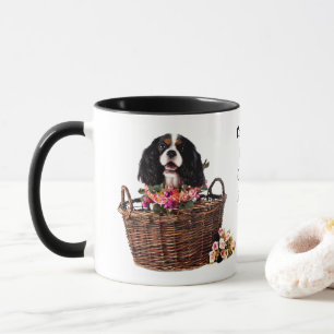 Tri Färg Cavalier Kung Charles Spain Hund Mugg