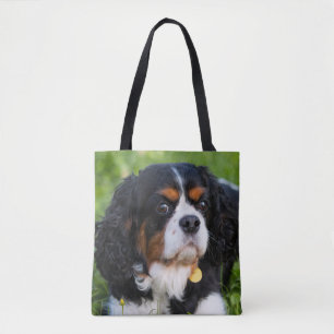 Tri Färg Cavalier Kung Charles Spain Hund Tygkasse