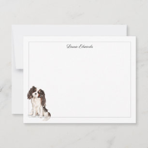 Tri Färg Cavalier Kung Charles Spaniel Gräns Anteckningskort