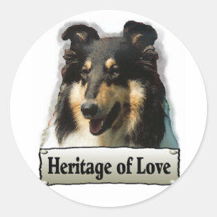 Tri Färg Collie-gåvor Runt Klistermärke