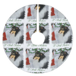Tri Färg Collie-jul Julgransmatta Borstad Polyester