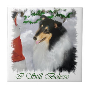 Tri Färg Collie-jul Kakelplatta