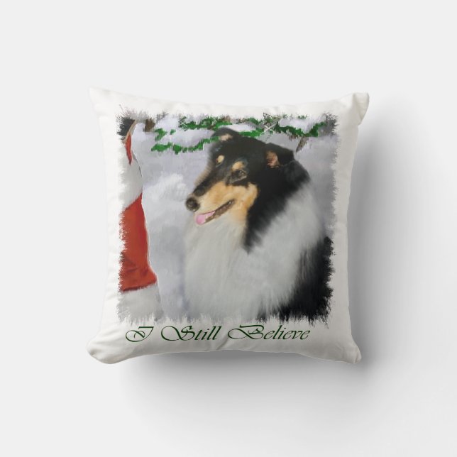 Tri Färg Collie-jul Kudde (Framsida)
