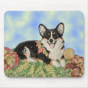 Tri-färg Corgi in Fall Foliage Mousepad Musmatta