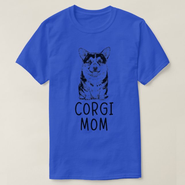 Tri Färg Corgi Mamma Pocket Hund T Shirt (Design framsida)