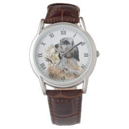 Tri Färg English Setter Art, woodcock Hunting Armbandsur