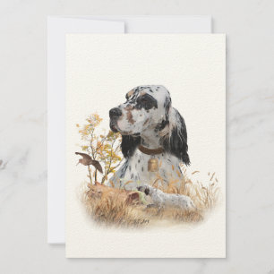 Tri Färg English Setter Art, woodcock Hunting Inbjudningar
