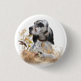 Tri Färg English Setter Art, woodcock Hunting Knapp