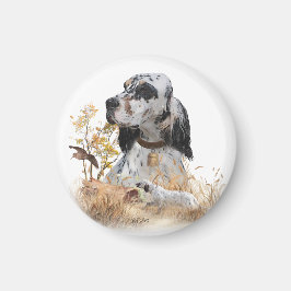Tri Färg English Setter Art, woodcock Hunting Magnet