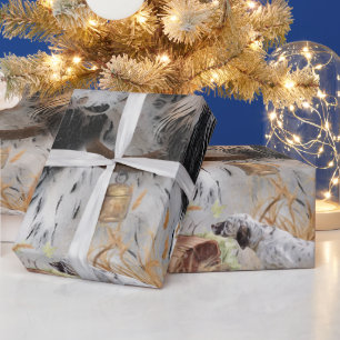 Tri Färg English Setter Art, woodcock Hunting Presentpapper