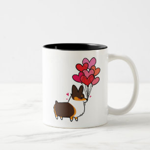 Tri-Färg kärlek- & hjärtaCorgimugg CorgiThing Två-Tonad Mugg