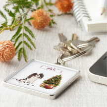 Tri-Färg Kung Charles Spaniel Funny jul Hund