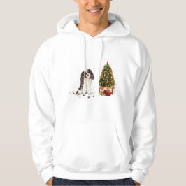 Tri-Färg Kung Charles Spaniel Funny jul Hund Hoodie