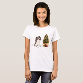 Tri-Färg Kung Charles Spaniel Funny jul Hund T Shirt