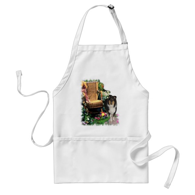 Tri-Färg Rough Collie Art Gifts Förkläde (Framsidan)