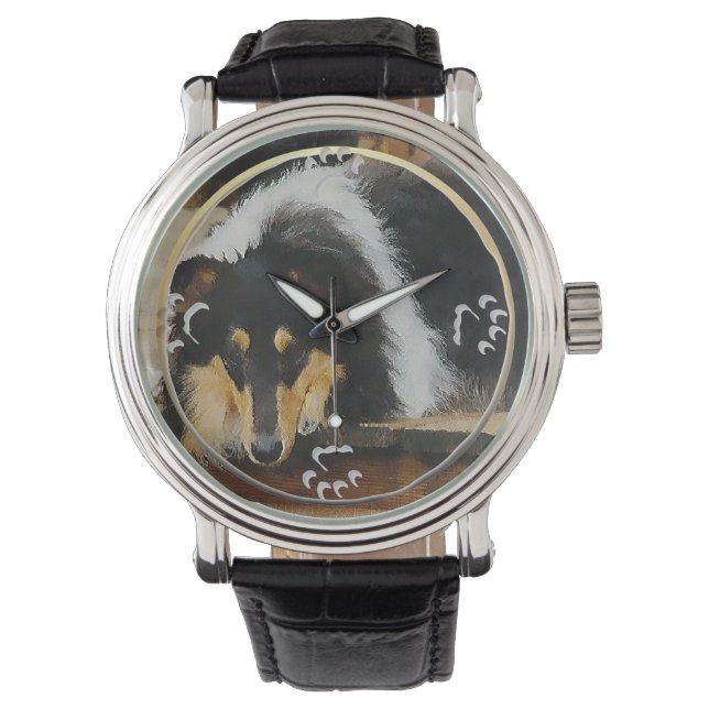 Tri Färg Rough Collie Gifts Armbandsur (Framsida)