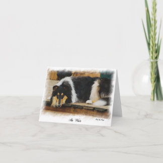 Tri Färg Rough Collie Gifts Art Kort