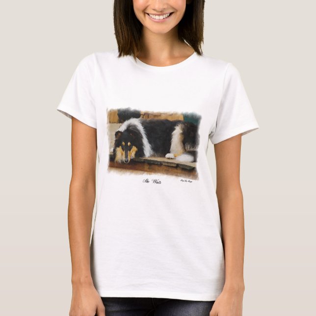 Tri-Färg Rough Collie Gifts T Shirt (Framsida)
