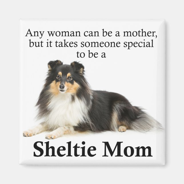 Tri-Färg Sheltie Mamma Magnet (Framsidan)