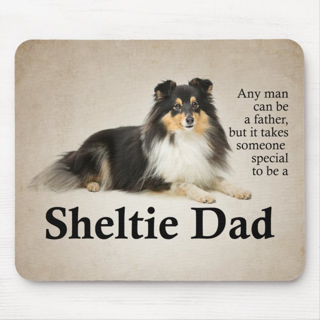 Tri-Färg Sheltie Pappa Mousepad Musmatta (Framsidan)