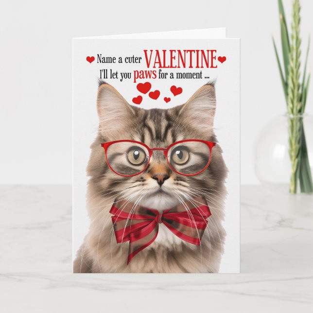 Tri Färg Tabby katt Älskare Valentine Kattdjur Hum Helgkort (Framsida)