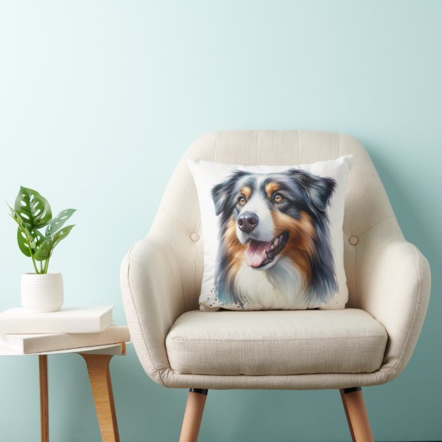 Tri-Färgad Australian shepherd Hund Kudde (Stol)