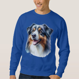 Tri-Färgad Australian shepherd Hund Lång Ärmad Tröja