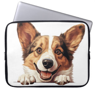 TRI-FÄRGAD CARDIGAN WELSH CORGI HUND LAPTOP FODRAL