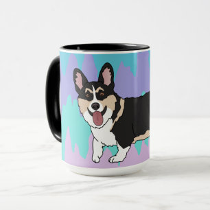 Tri Färgad Corgi Mugg