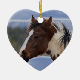 Tri-Färgad Horse Julgransprydnad Keramik