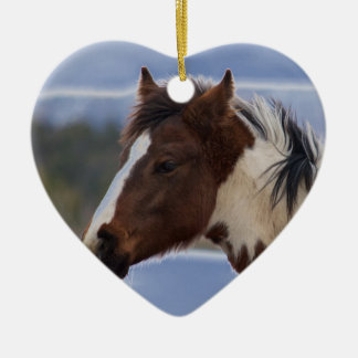 Tri-Färgad Horse Julgransprydnad Keramik