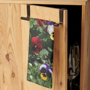 Tri Färgad Panel: A Symphony of Färg in Bloom Kökshandduk