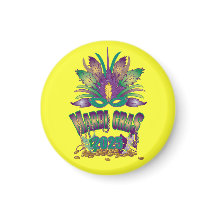Tri-Feather Mardi Gras 2025 Magnet