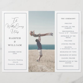 Tri-Fold-bröllopsprogram för kustfoto