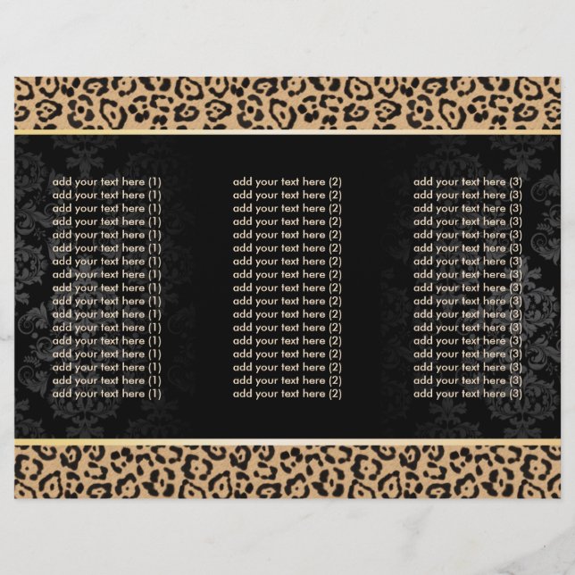 Tri-Fold-broschyrer för Luxury Leopard Print & Dam (Framsida)