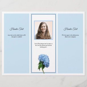 Tri-fold Business Brochure-fotosättare för blå Blo Reklamblad