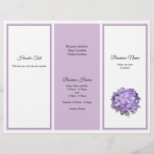 Tri-fold Business Brochure Photo Lavender Blommigt
