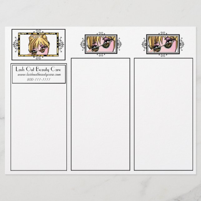 Tri-Fold Eyelash Beauty Brochures (Framsida)