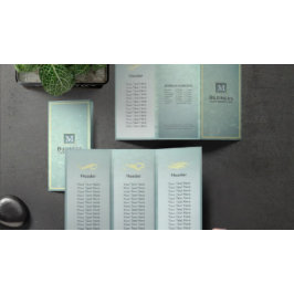 Tri-Fold Guld Blue Monogram Modern Salon Brochures