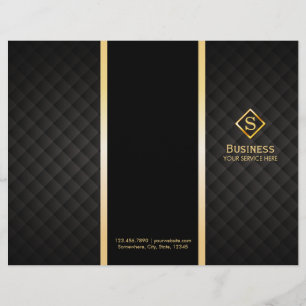 Tri-Fold Guld Diamond Monogram Elegant Brochures