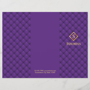Tri-Fold Guld Diamond Monogram Lila Brochures