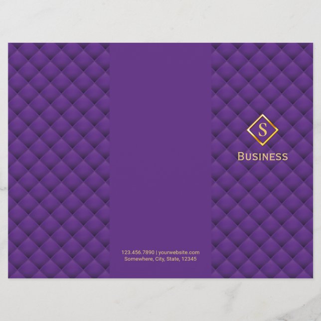 Tri-Fold Guld Diamond Monogram Lila Brochures (Framsida)
