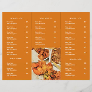 Tri-fold Menu för Orangen Logotyp för borttagen åt