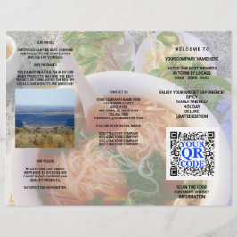 Tri-Fold-meny för Business QR Code Light Photo Coo