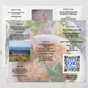 Tri-Fold-meny för Business QR Code Light Photo Coo