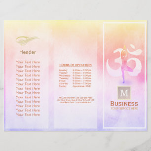 Tri-Fold Yoga-massage Brochures Meditation Pose Om